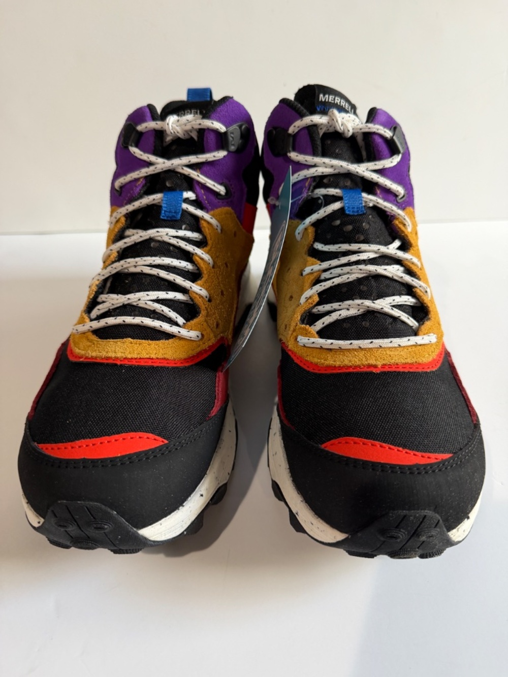 Merrell Speed Solo Mid Waterproof Hiking Outdoor Boots Black Multi Color Men NEW - Picture 3 of 8